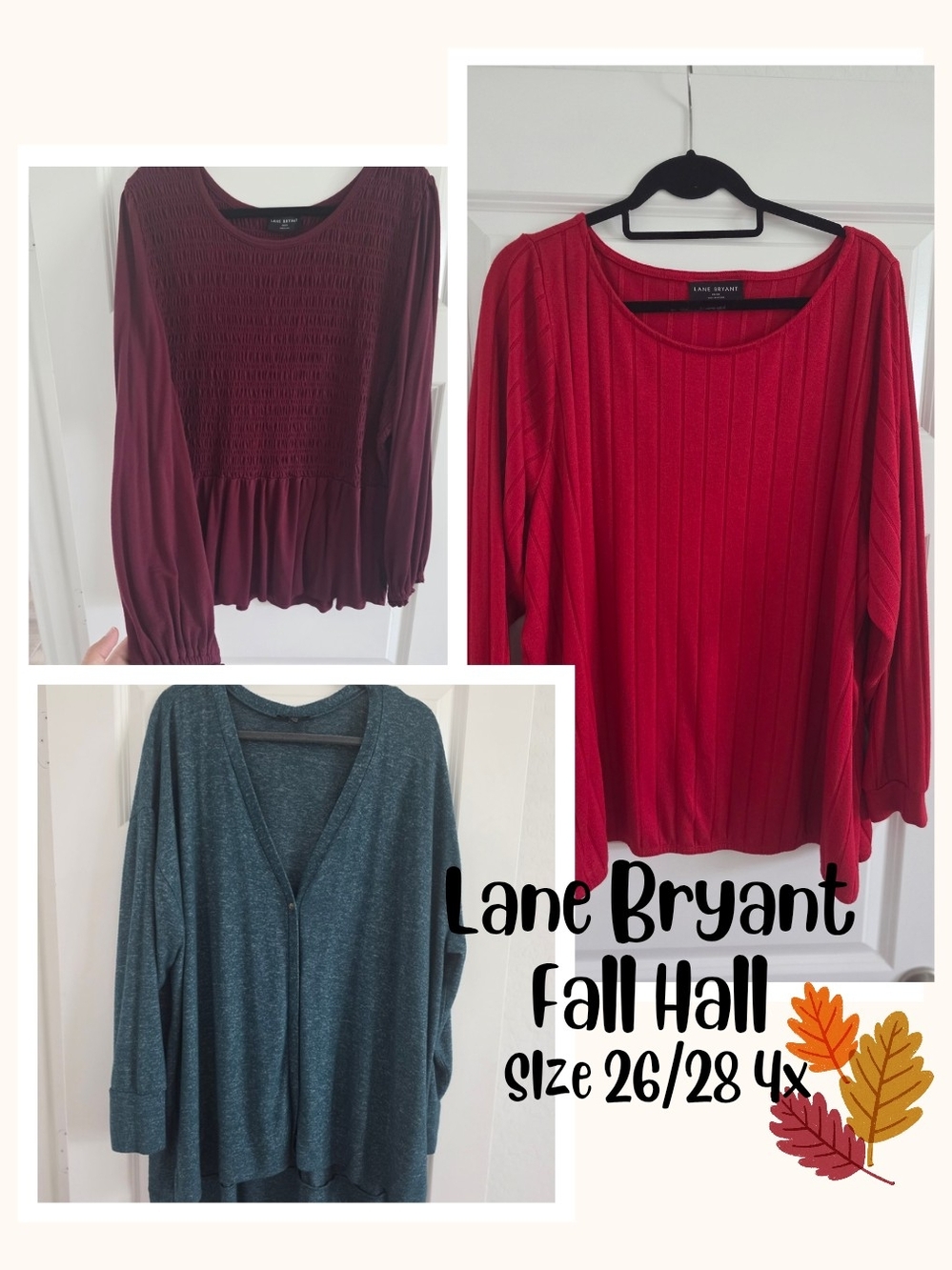 BUNDLE Lane Bryant Fall Tops Plus Size 26/28 4x.